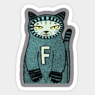 Fat winter cat Sticker